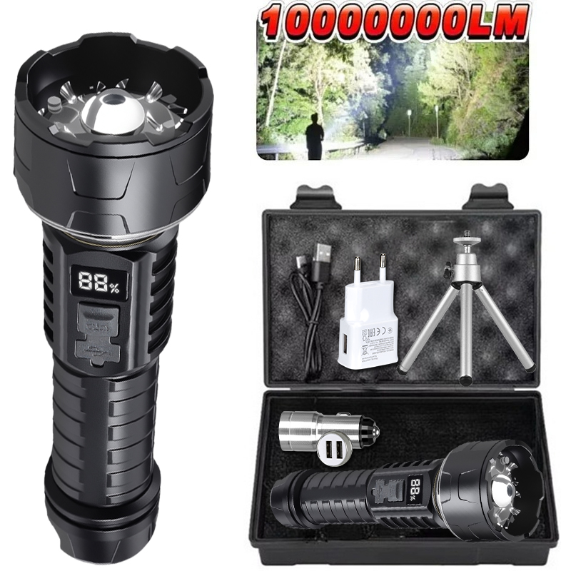 Outdoor Lighting Setup - COB LED Flashlight Rechargeable Lantern 7-core