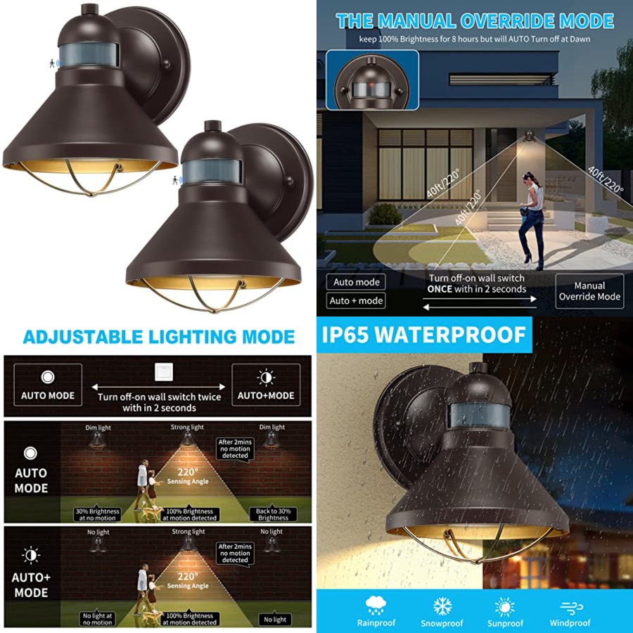 2 Pack Motion Sensor Outdoor L - Solar Wall Sconce recension och pris