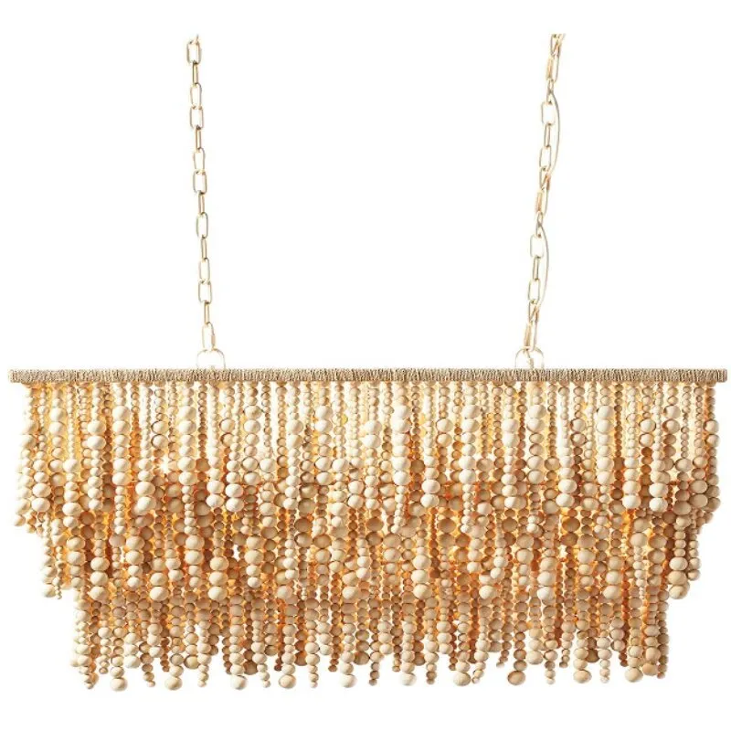 Bohemian Wood Bead Chandelier  - Outdoor Lighting Chandelier recension och pris
