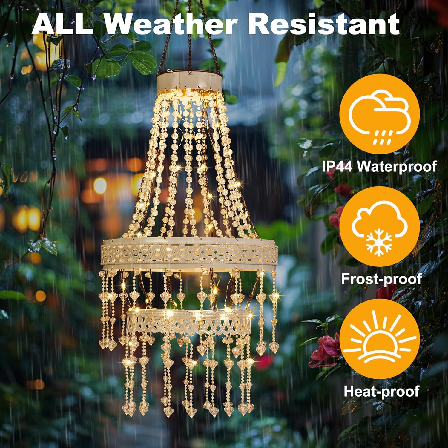 Solar Powered Hanging Lantern  - Outdoor Lighting Chandelier recension och pris