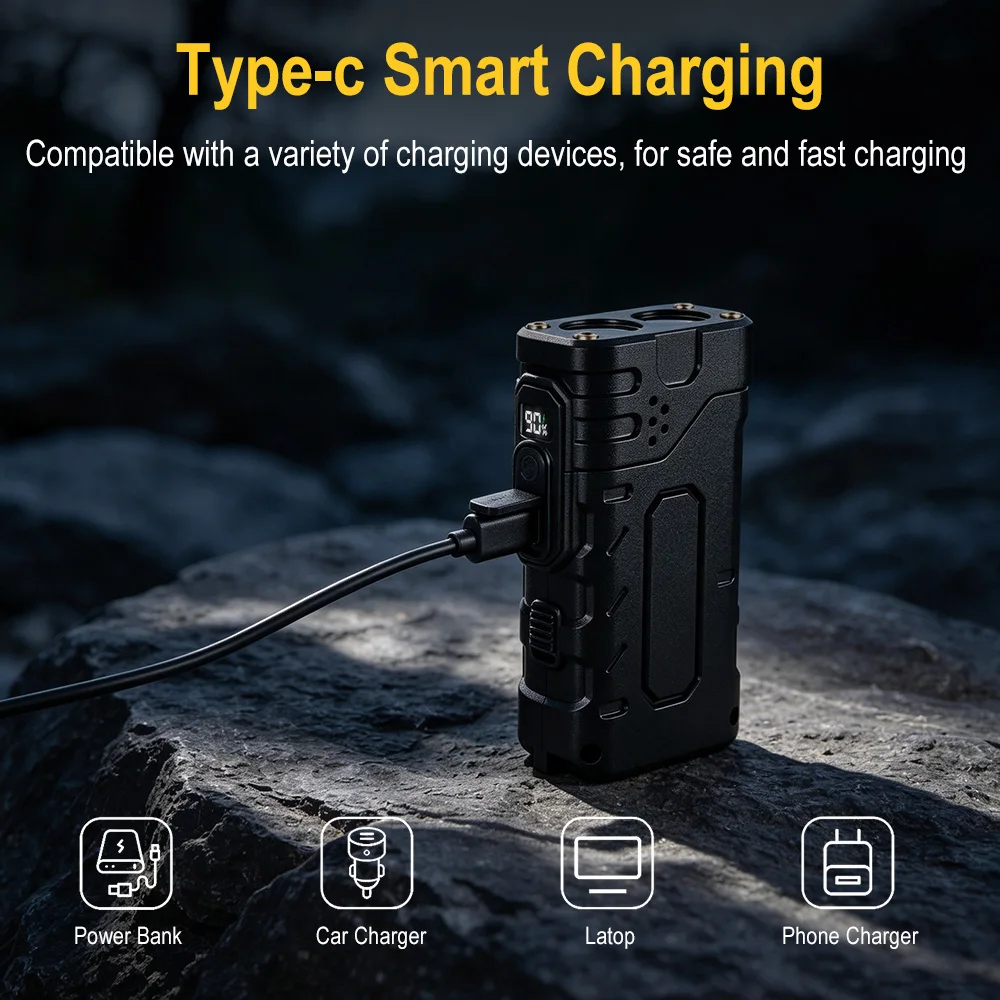 BORUIiT Hand Crank EDC LED Fla - Outdoor Lighting Setup recension och pris