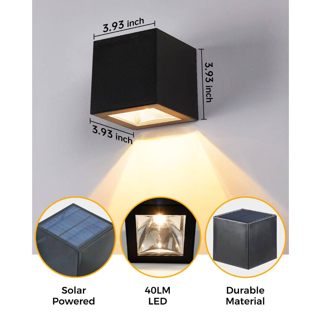 Outdoor Solar Wall Light Squar - Solar Wall Sconce recension och pris