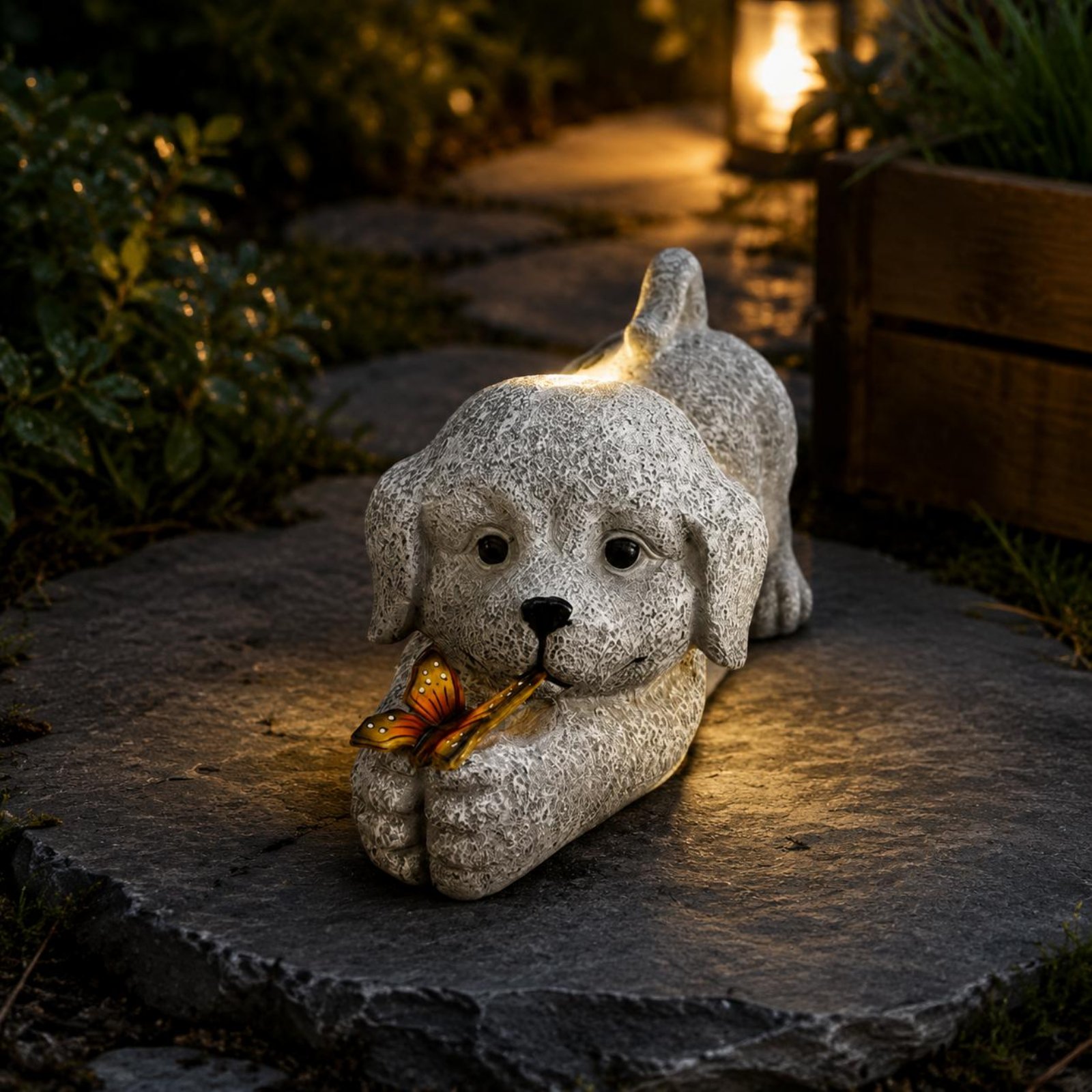 Solar Dog Statue Resin Craft S - Outdoor Lighting Ip65 recension och pris