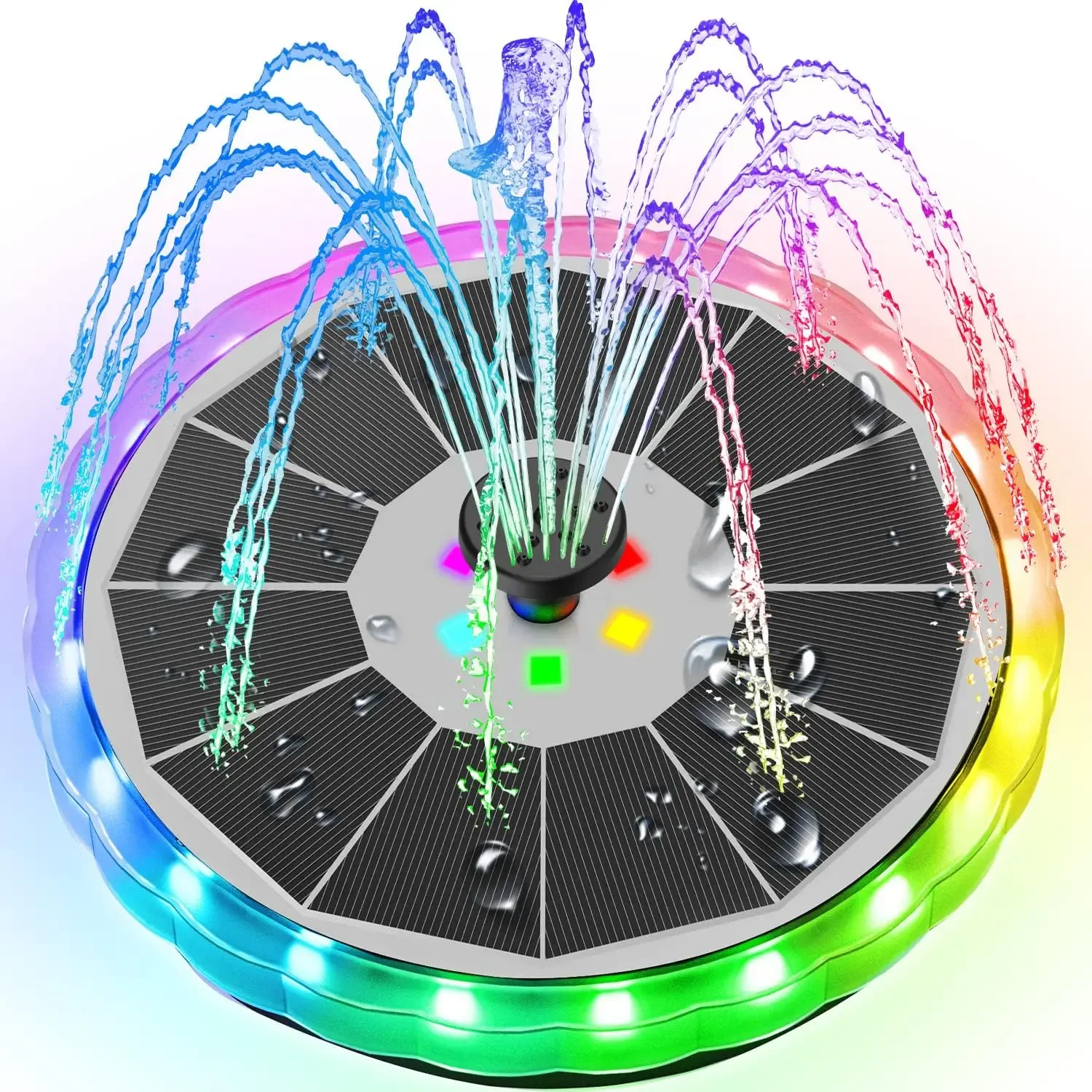 Solar Fountain with LED Lights - Outdoor Lighting Solar Panel recension och pris