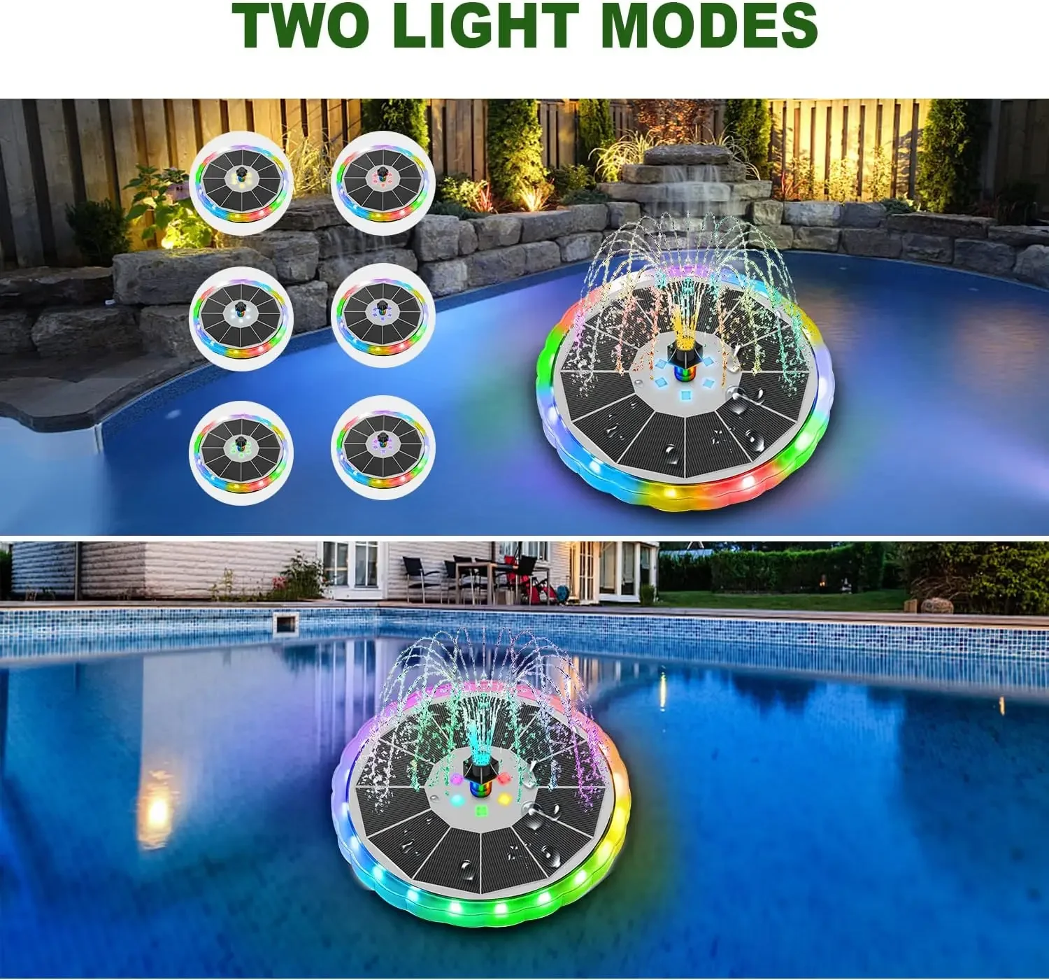 Solar Fountain with LED Lights - Outdoor Lighting Solar Panel recension och pris