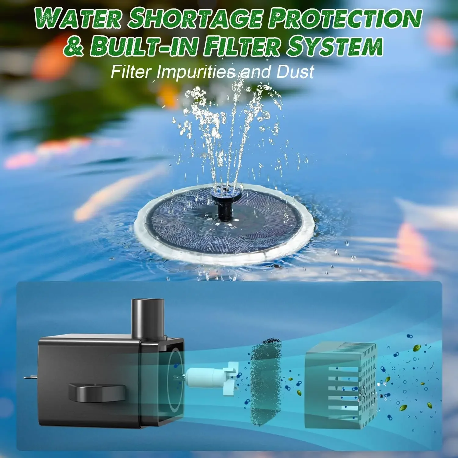 Solar Fountain with LED Lights - Outdoor Lighting Solar Panel recension och pris